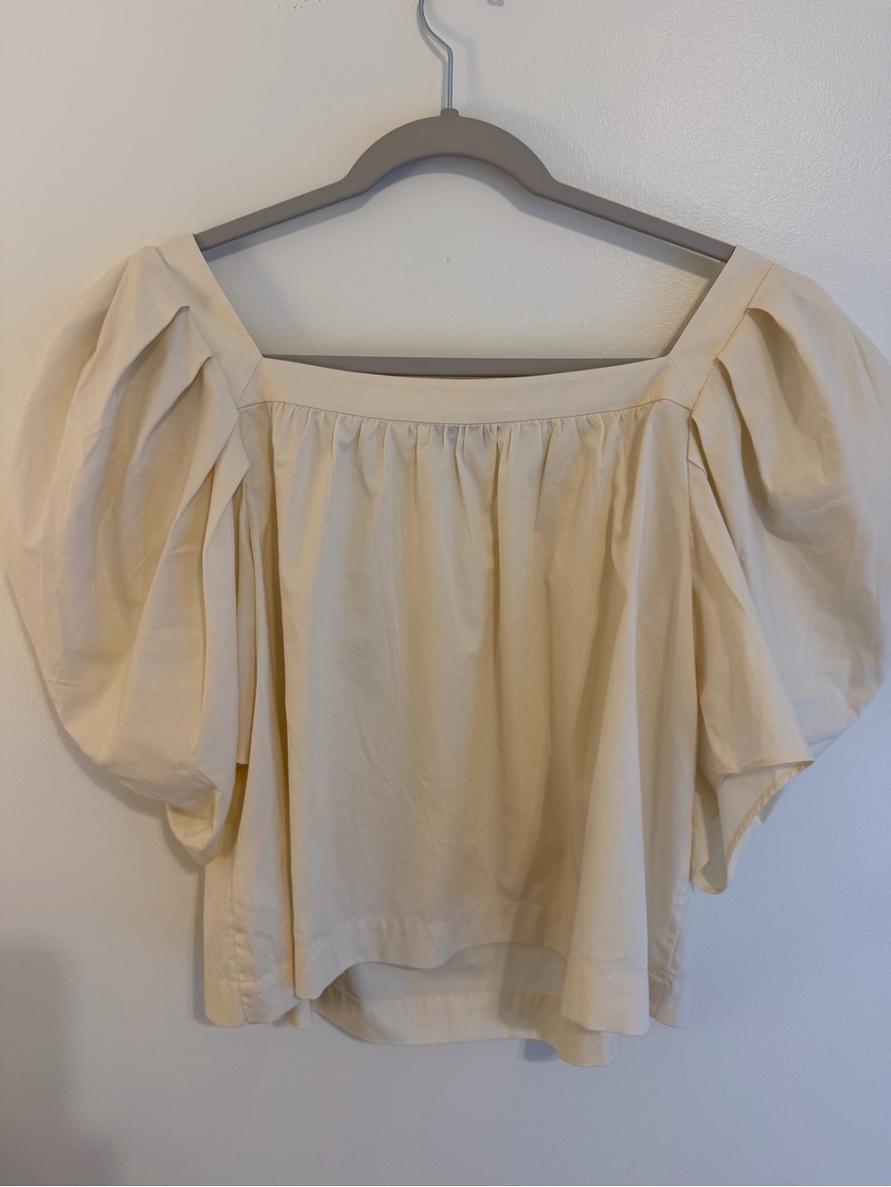 Sam Edelman Off-Shoulder Puff-Sleeve Blouse in Cream